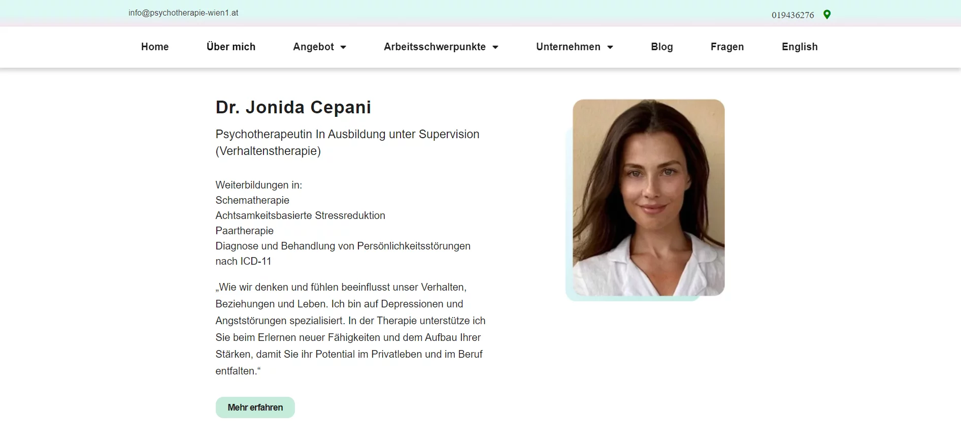 Psychotherapie Wien - Jonida Cepani